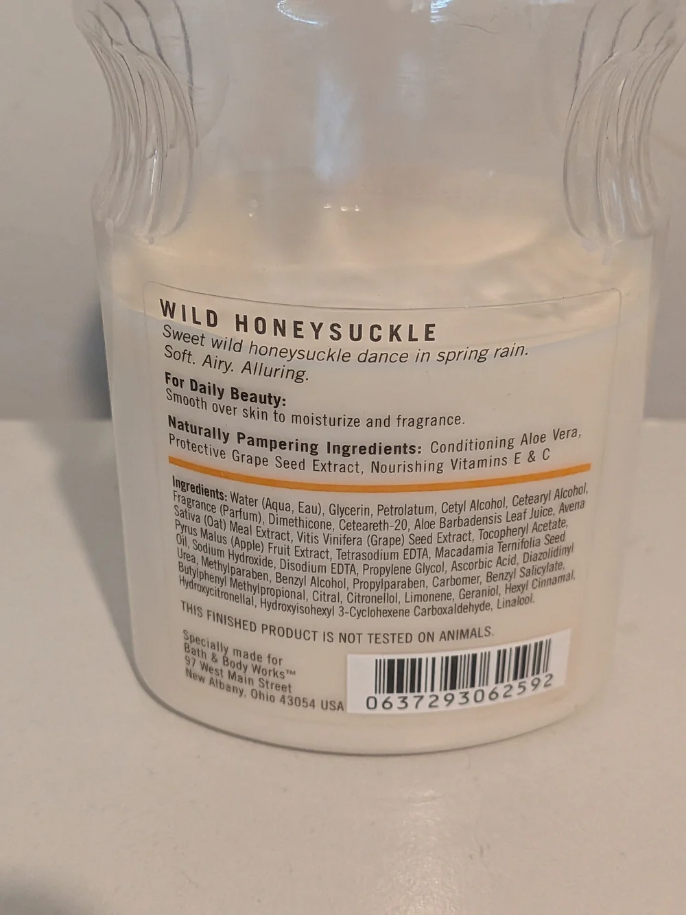 Bath & Body Works Pleasures Wild Honeysuckle Body Lotion - Cream & Green Accents
